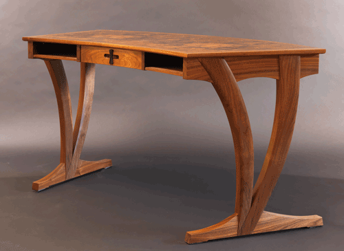 Custom hardwood desk by Mike Mulvey